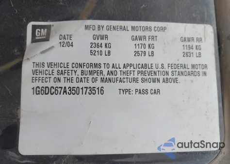 2005 Cadillac Sts V8 from USA, damaged, VIN 1G6DC67A350173516